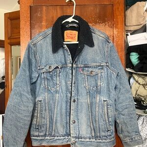 Levi's Blue Denim Sherpa Jacket